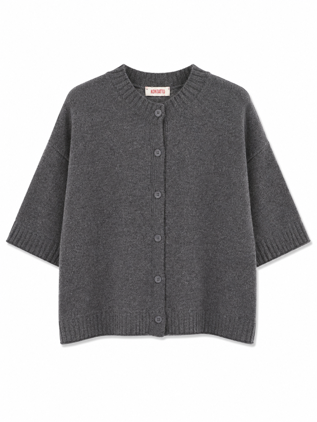 Cardigan over manica corta grigio - KONTATTO