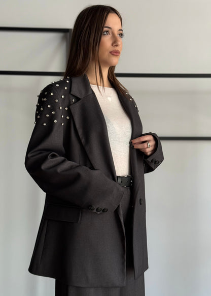 Blazer ZAHJR con spalle tempestate di strass