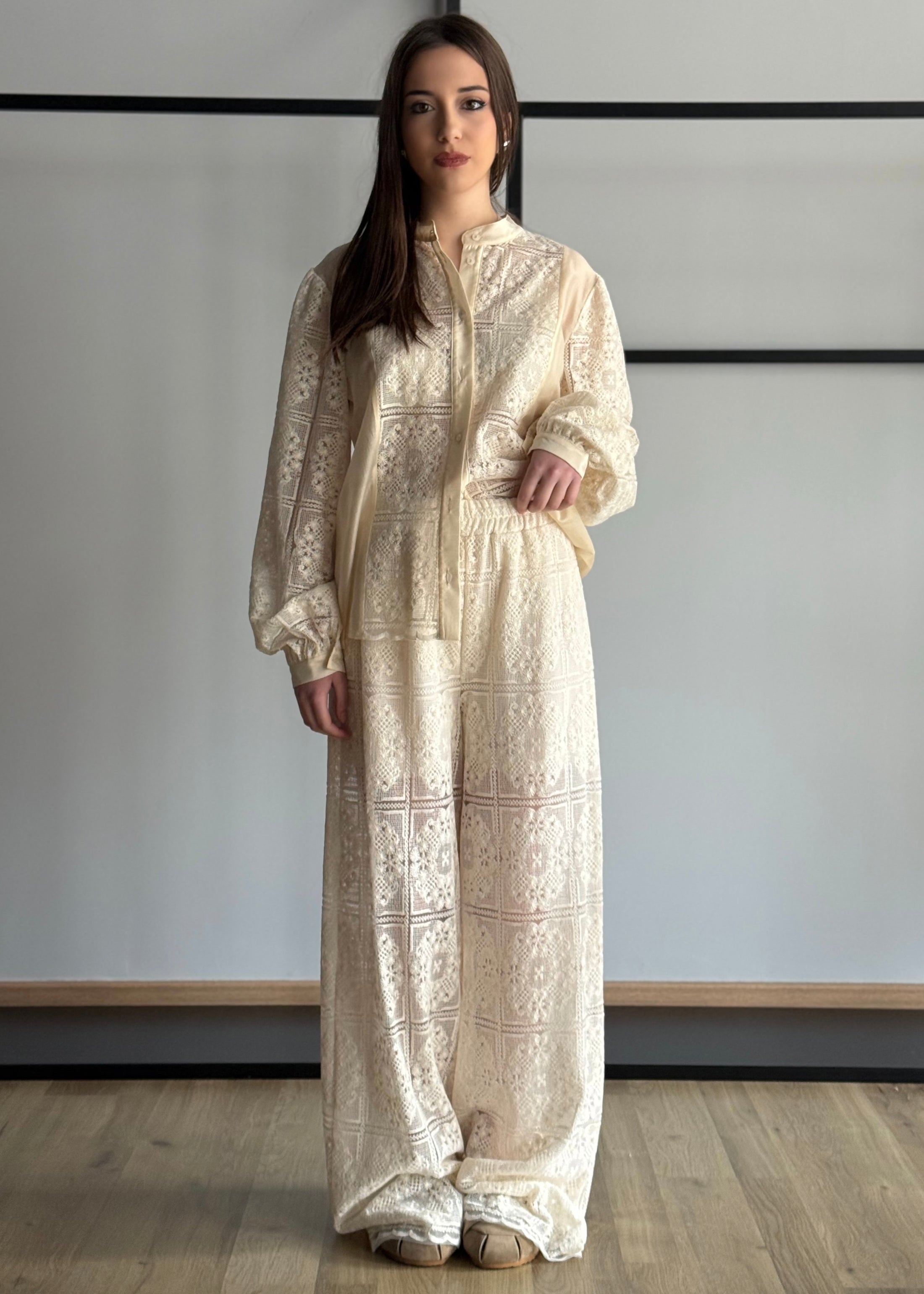 Pantalone palazzo ZAHJR in pizzo