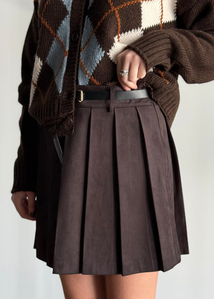 Gonna ZAHJR a pieghe in suede