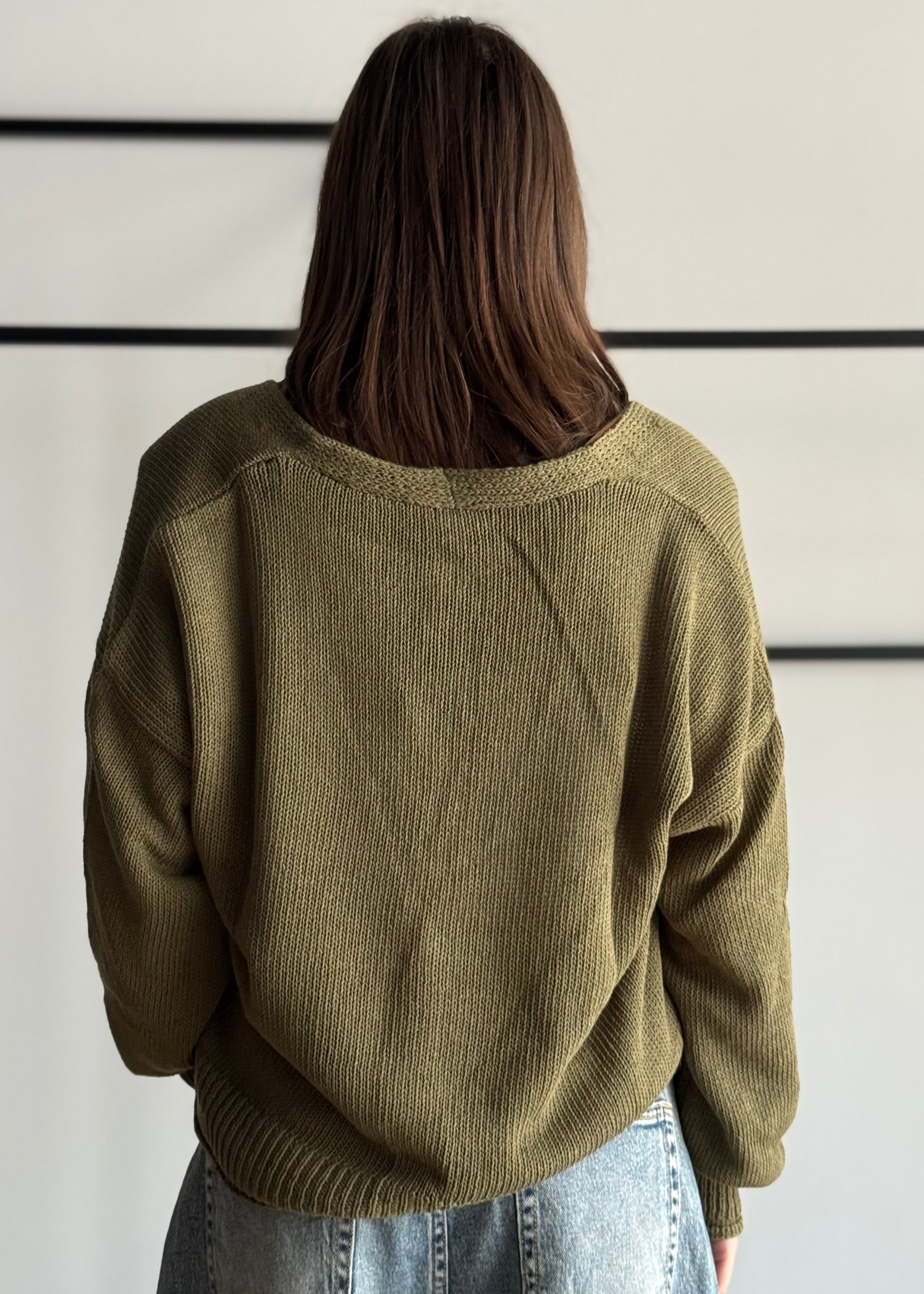 Cardigan ZAHJR militare con bottoni in legno
