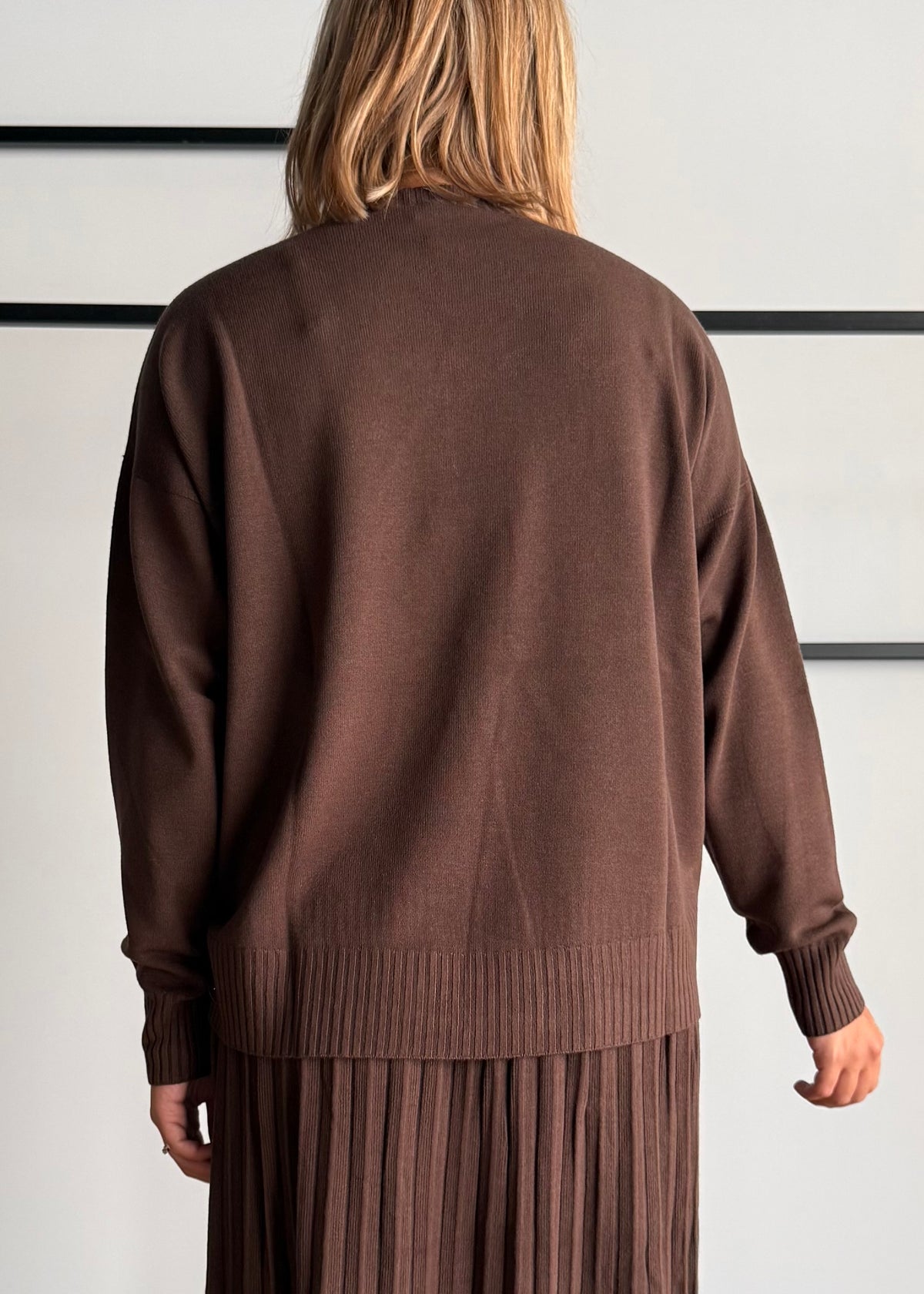 Maglia over girocollo moka - KONTATTO