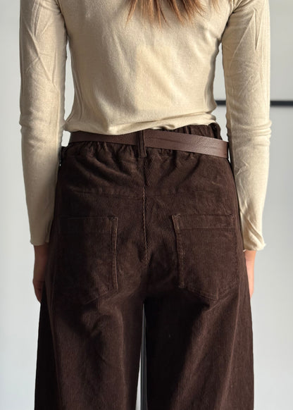 Pantaloni in velluto a coste con cintura -ZAHJR