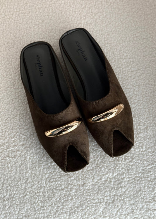 Mules THEVICE in suede verde militare