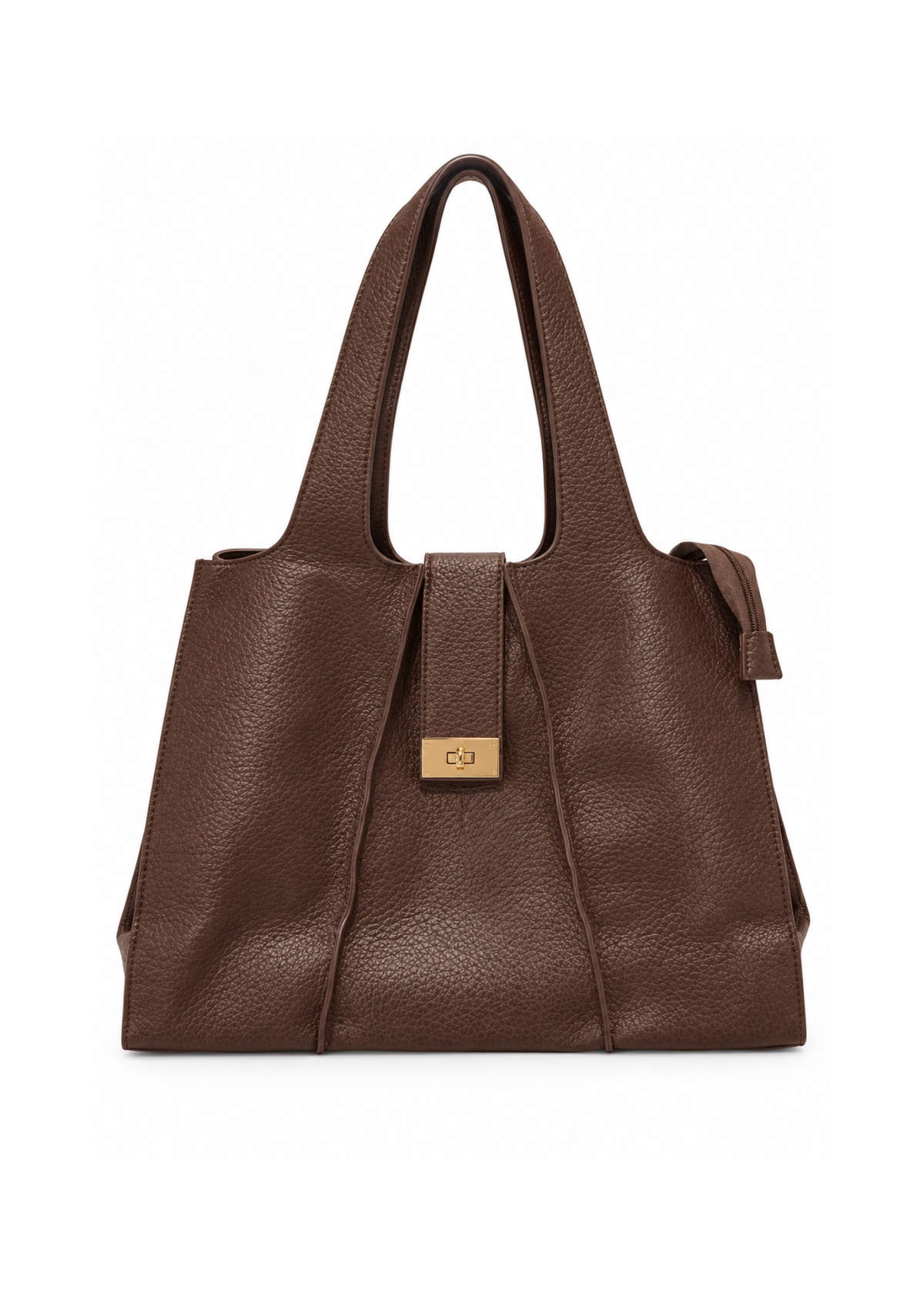Borsa shopper caffè con chiusura turn lock