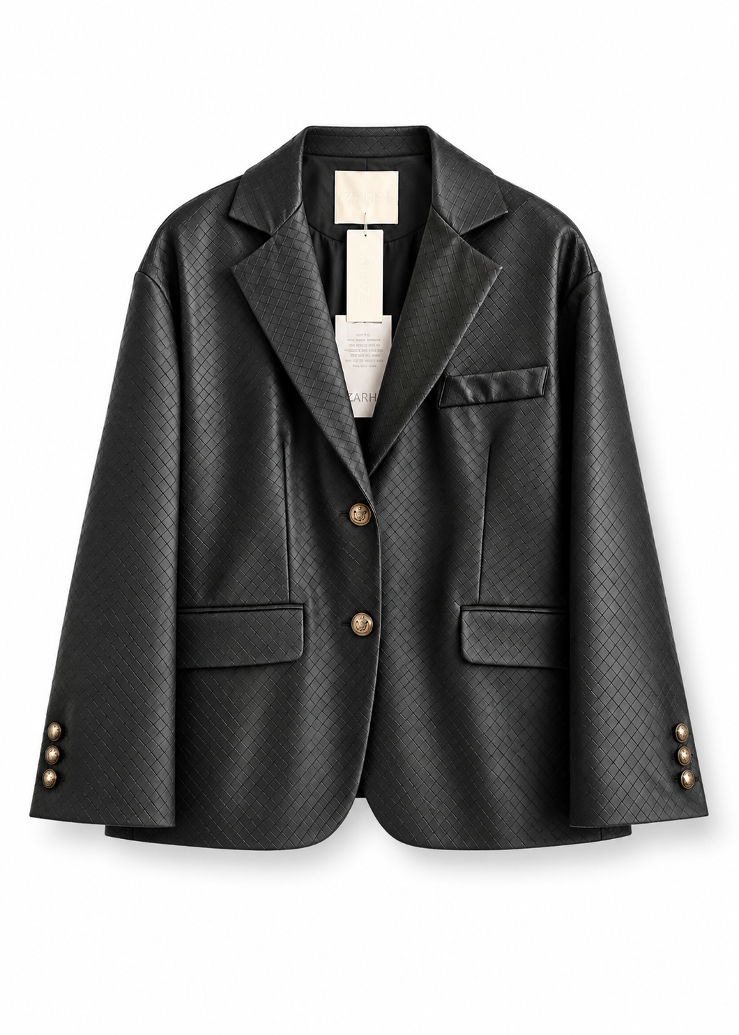 Blazer nero texture rombi - ZAHJR