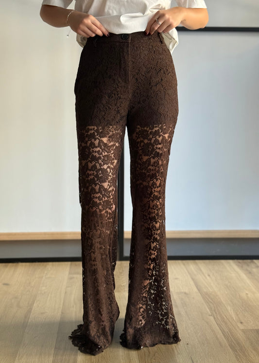 Pantalone a zampa in pizzo -PHILIALOFT
