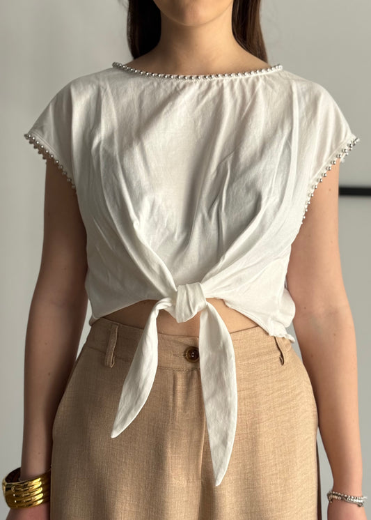 T-shirt ZAHJR con nodo frontale