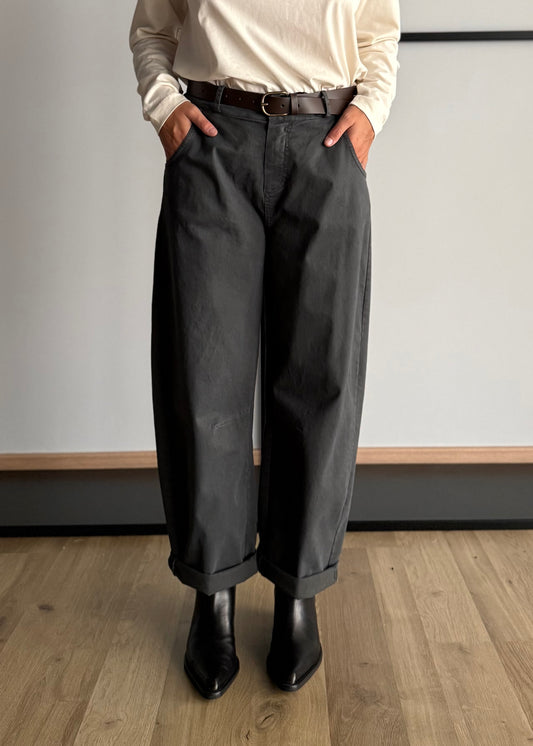 Pantalone grigio balloon con cintura - ZAHJR