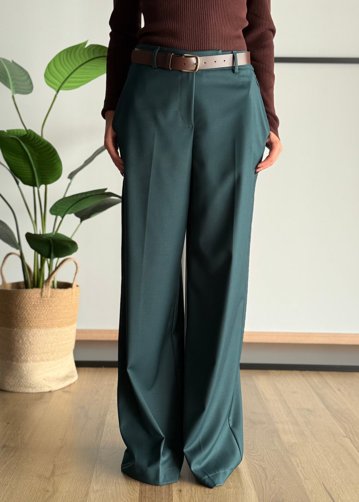 Pantaloni a palazzo con cintura -ZAHJR