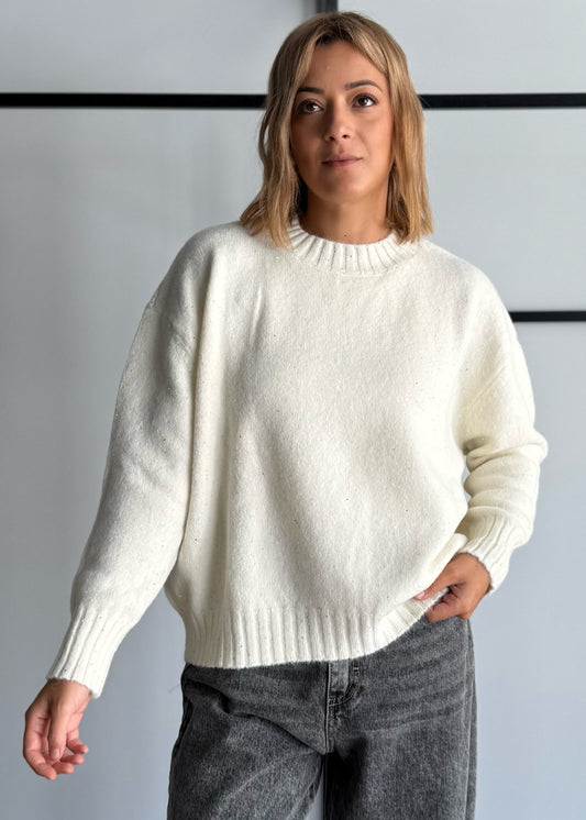 Maglia over latte con micro paillettes - ZAHJR