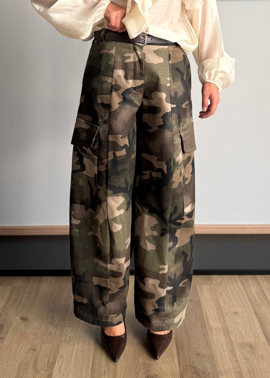 Pantalone cargo camouflage con cintura - PHILIALOFT