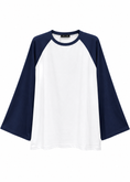 Carica l'immagine nel visualizzatore della galleria, T-shirt bicolore con maniche raglan svasate
