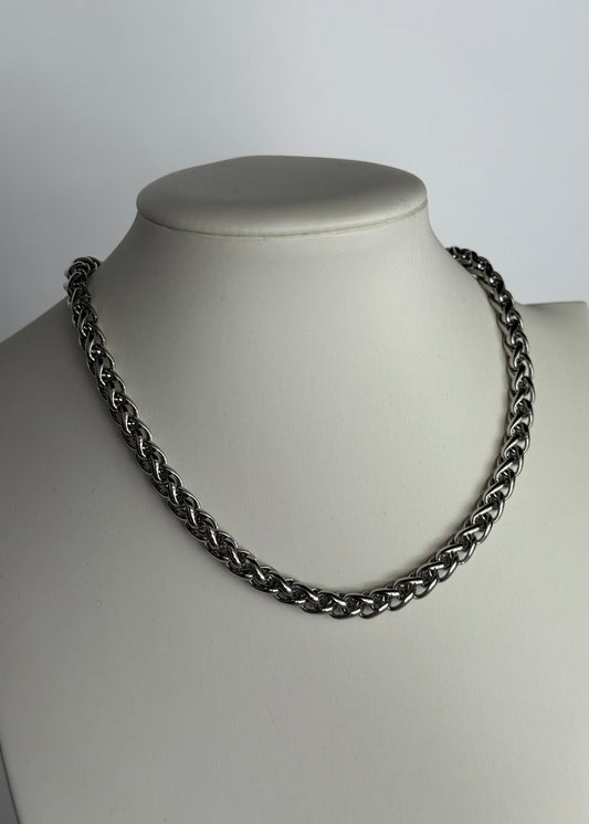 Collana catena intrecciata argento