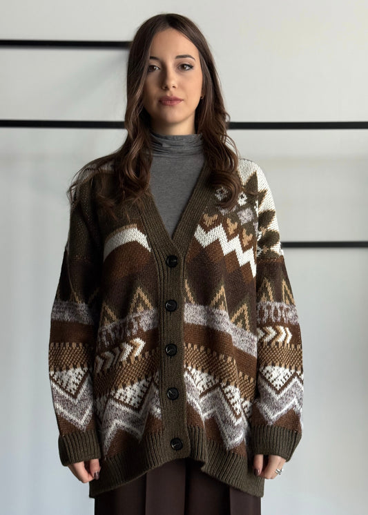 Cardigan ZAHJR jacquard oversize