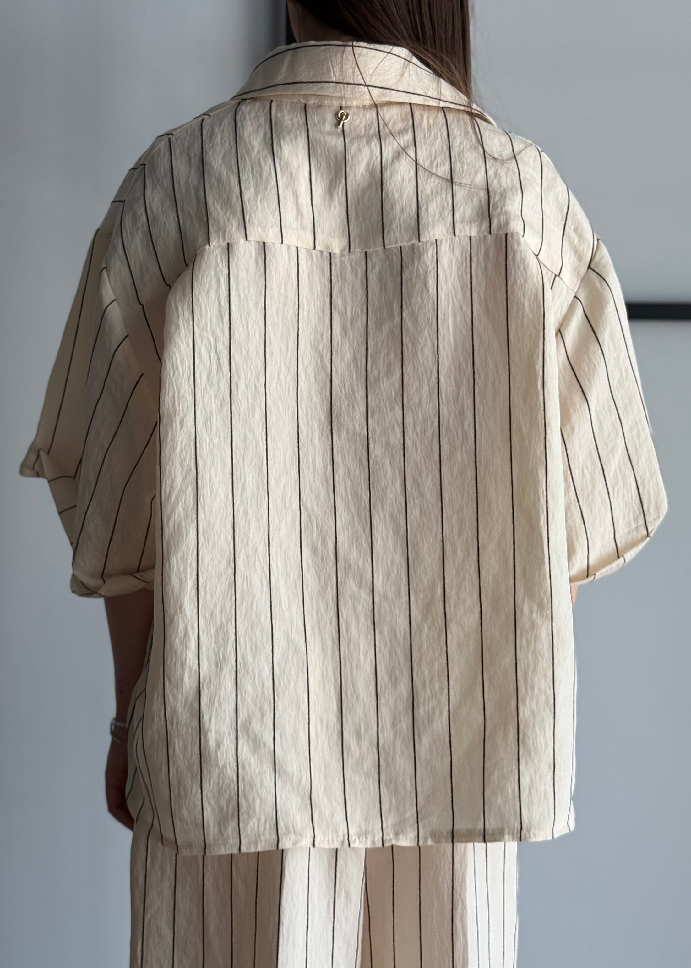 Camicia PHILIALOFT over rigata panna e moro