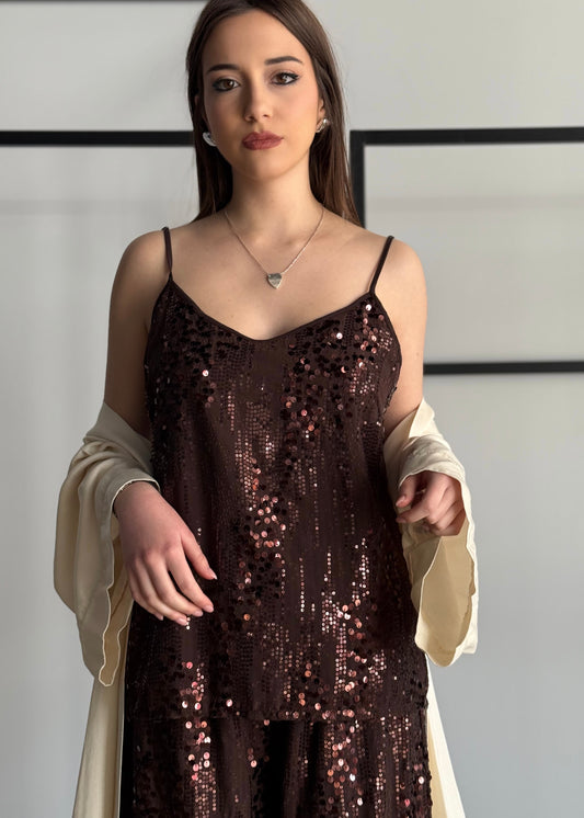 Top ZAHJR con paillettes