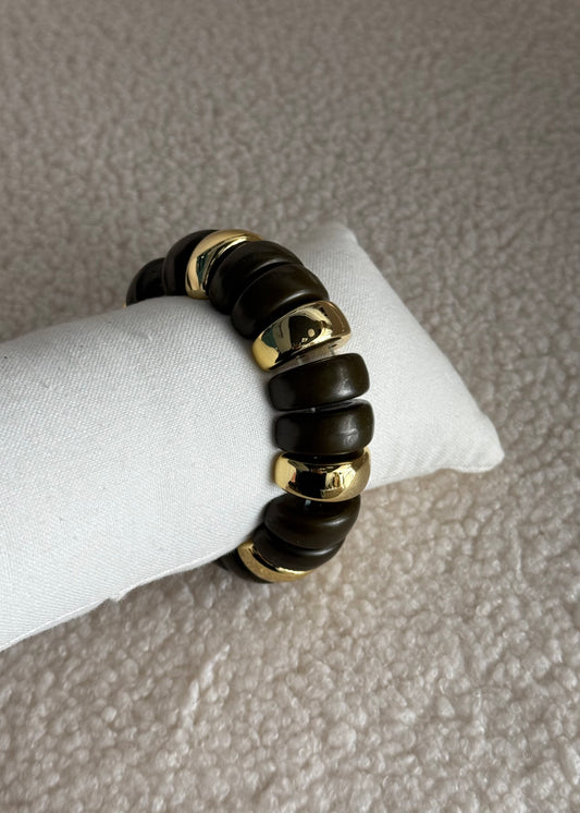 Bracciale THEVICE elastico verde e oro
