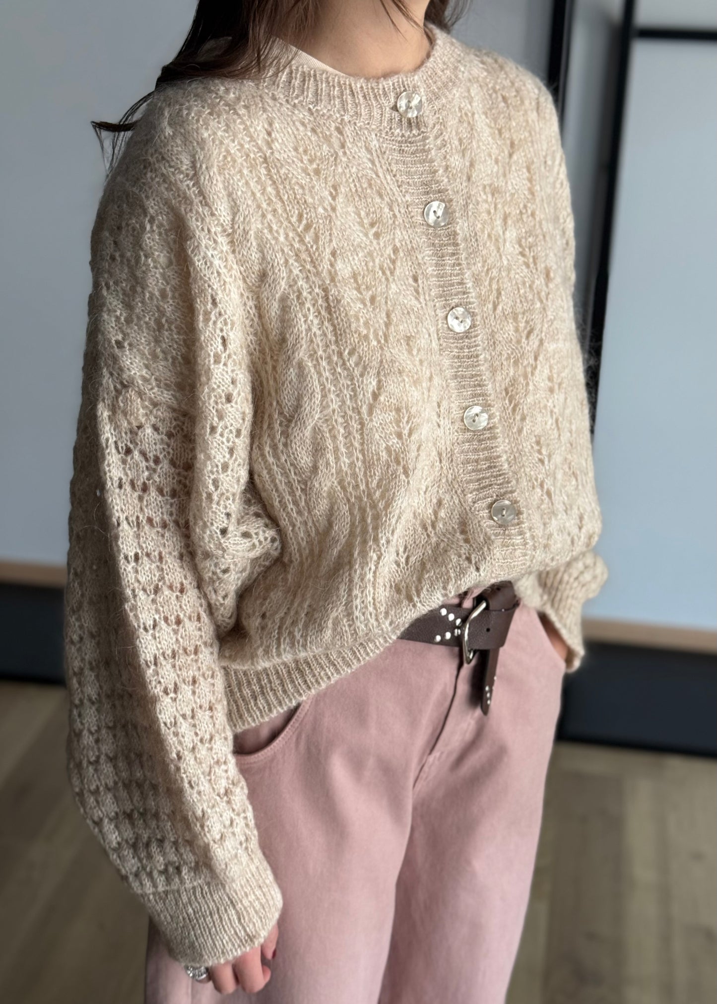 Cardigan in mohair -KONTATTO