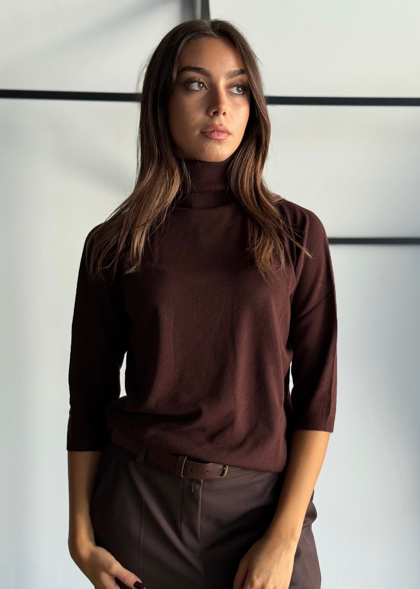 Maglia dolcevita a mezza manica -KONTATTO
