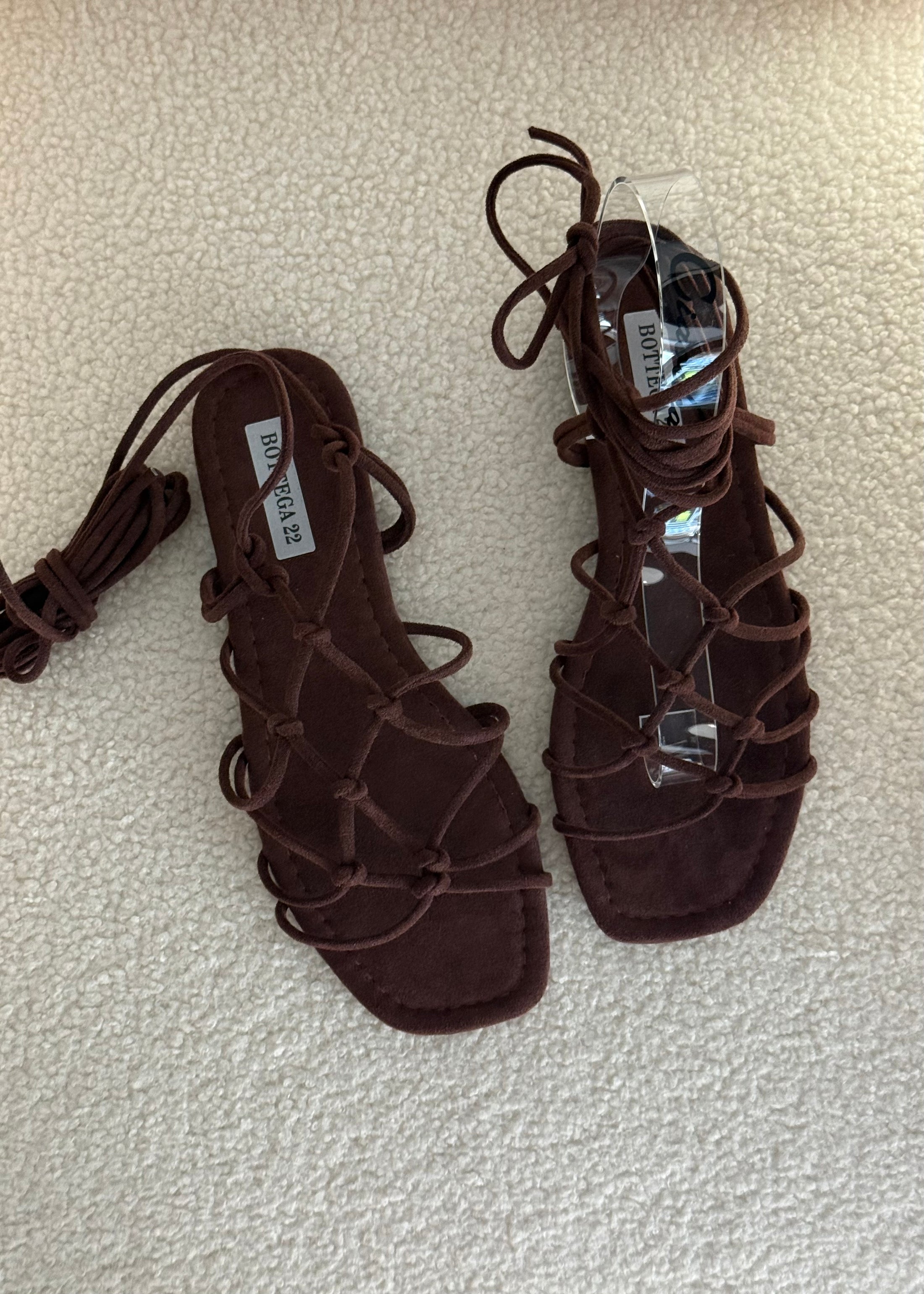 Sandali alla schiava in suede moro