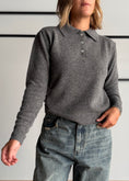 Carica l'immagine nel visualizzatore della galleria, Maglia polo grigio 100%lana - KONTATTO
