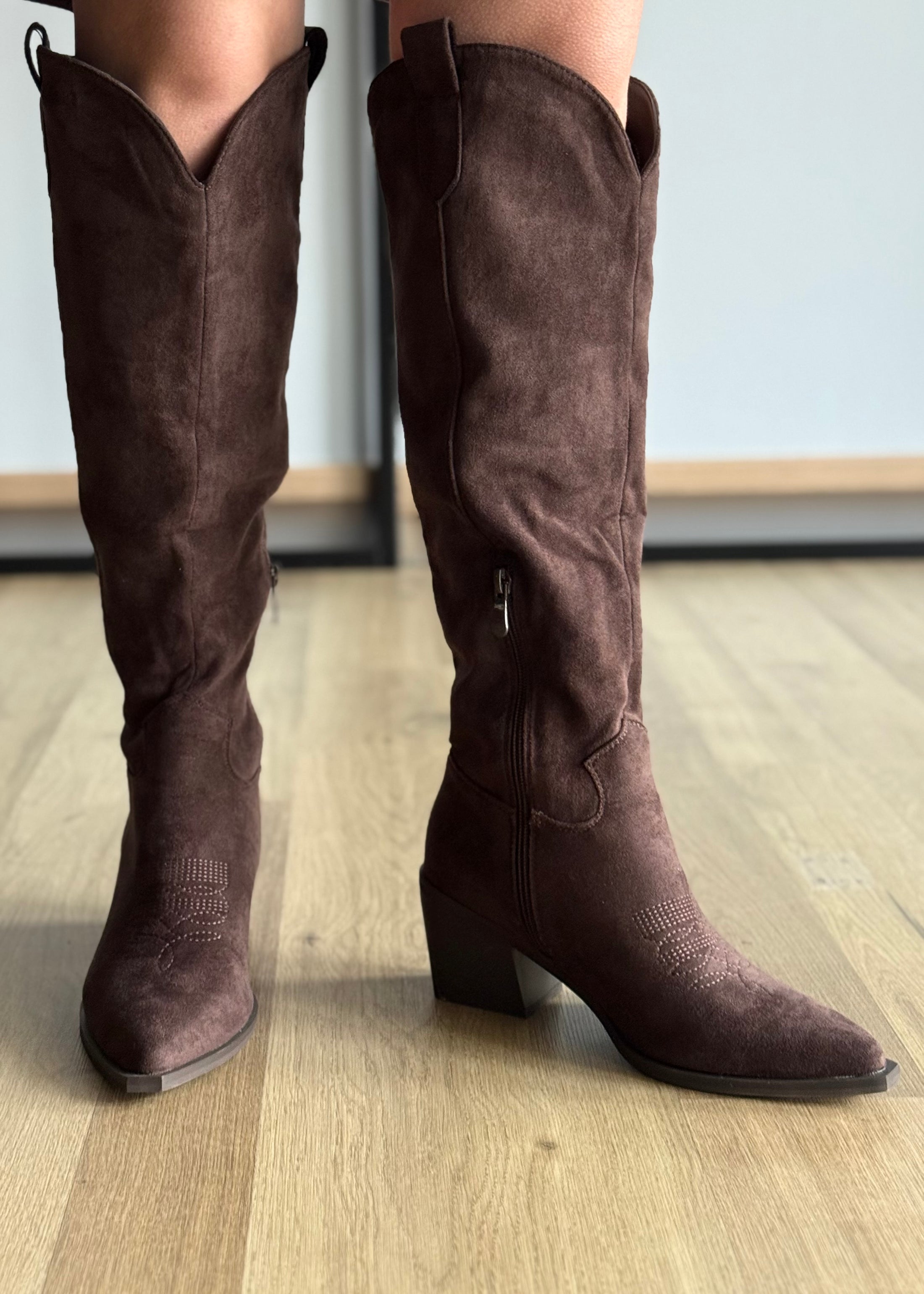 Stivali texani THEVICE in suede moro