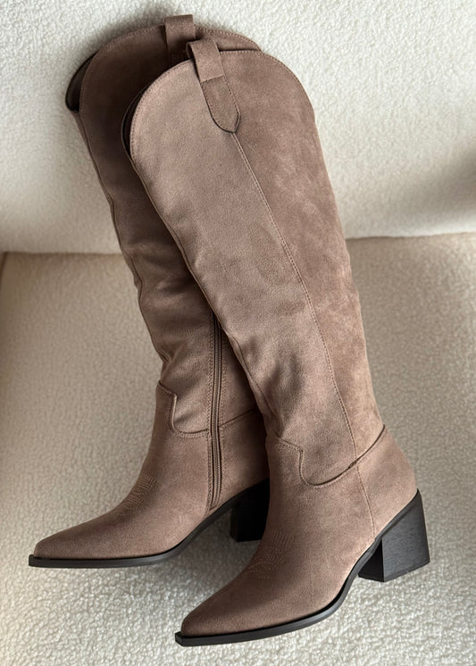 Stivali texani THEVICE in suede taupe