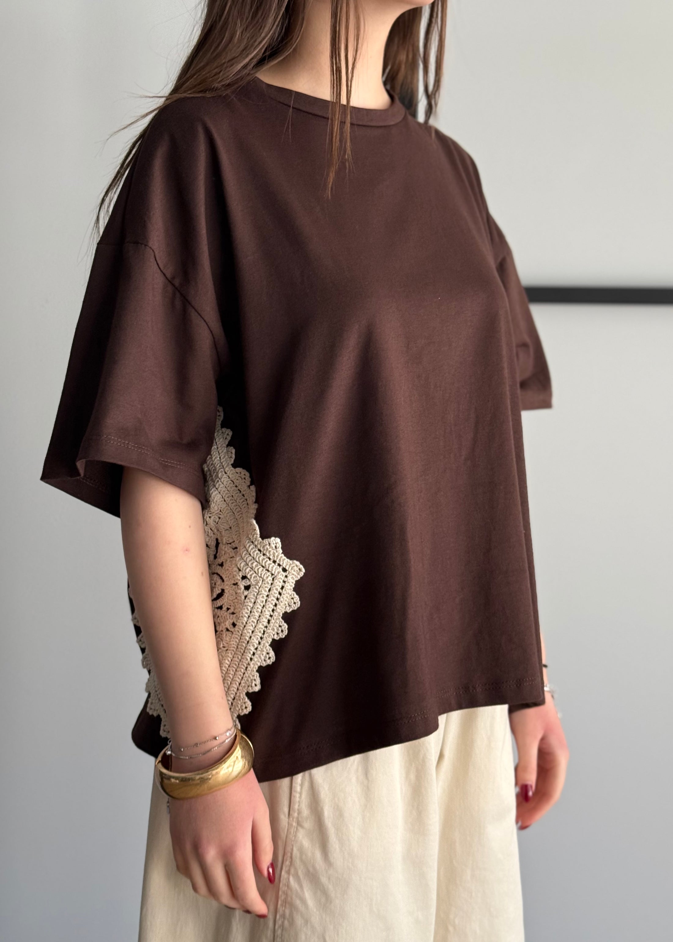 T-shirt PHILIALOFT con inserti in pizzo