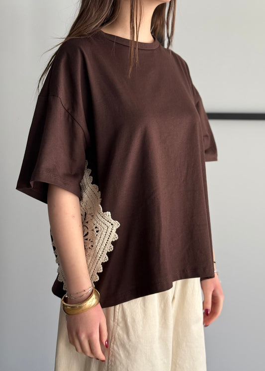 T-shirt PHILIALOFT con inserti in pizzo