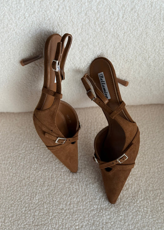 Slingback THEVICE in suede cammello