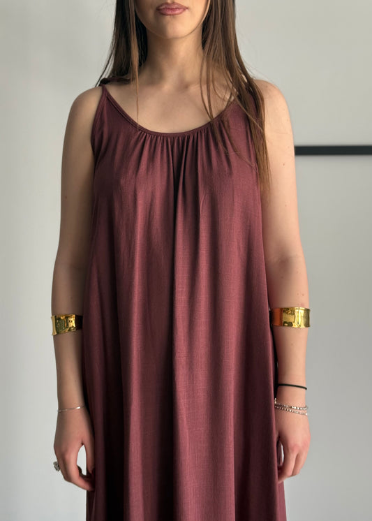 Maxi abito India con spalline annodabili