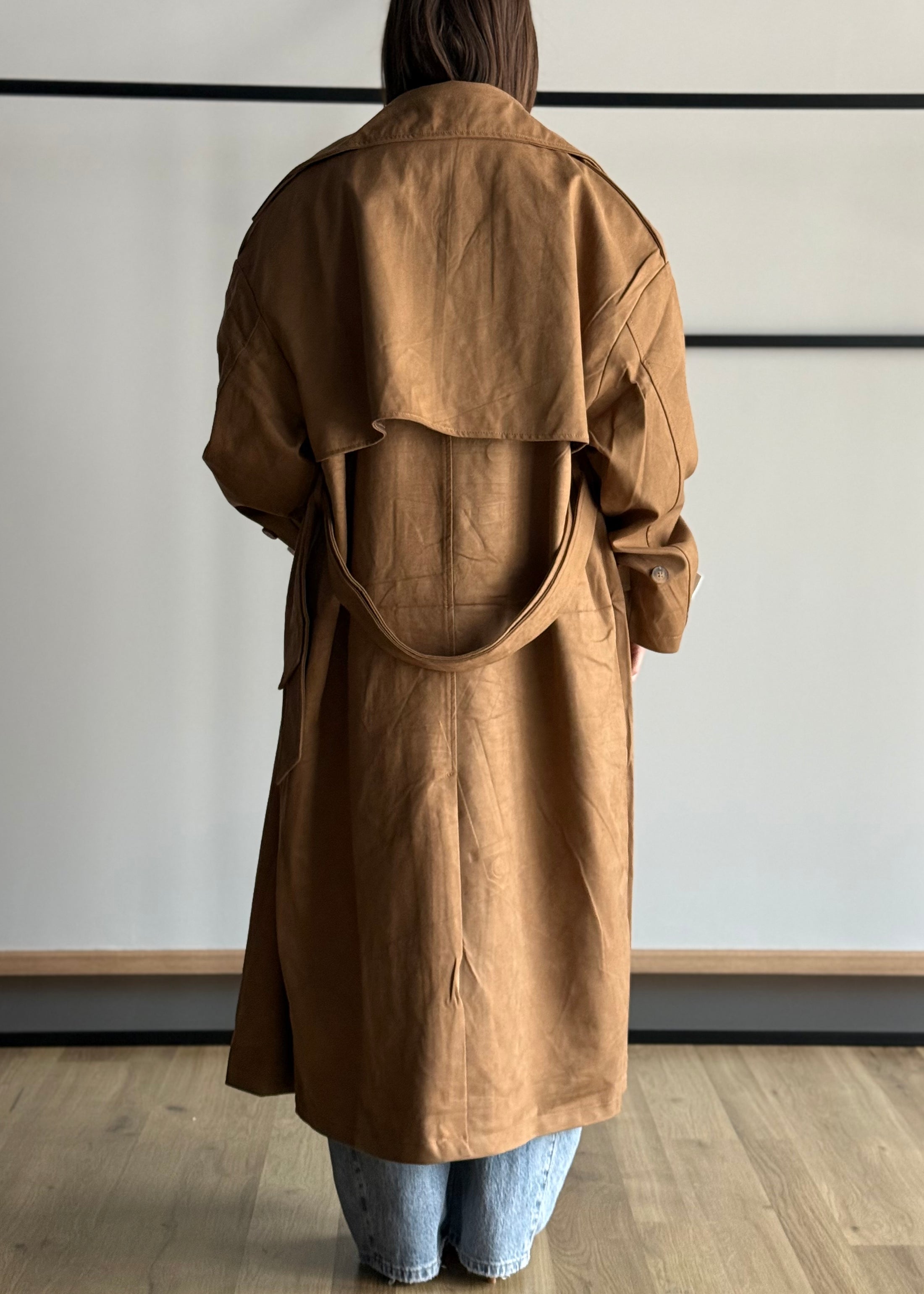 Trench THEVICE in suede cammello