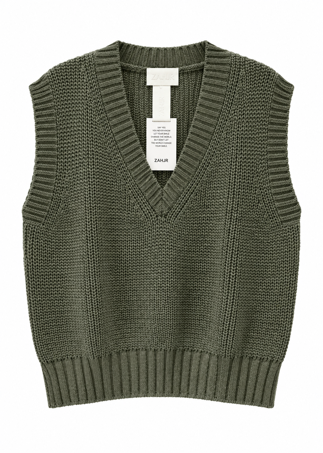 Gilet in maglia militare con scollo V - ZAHJR