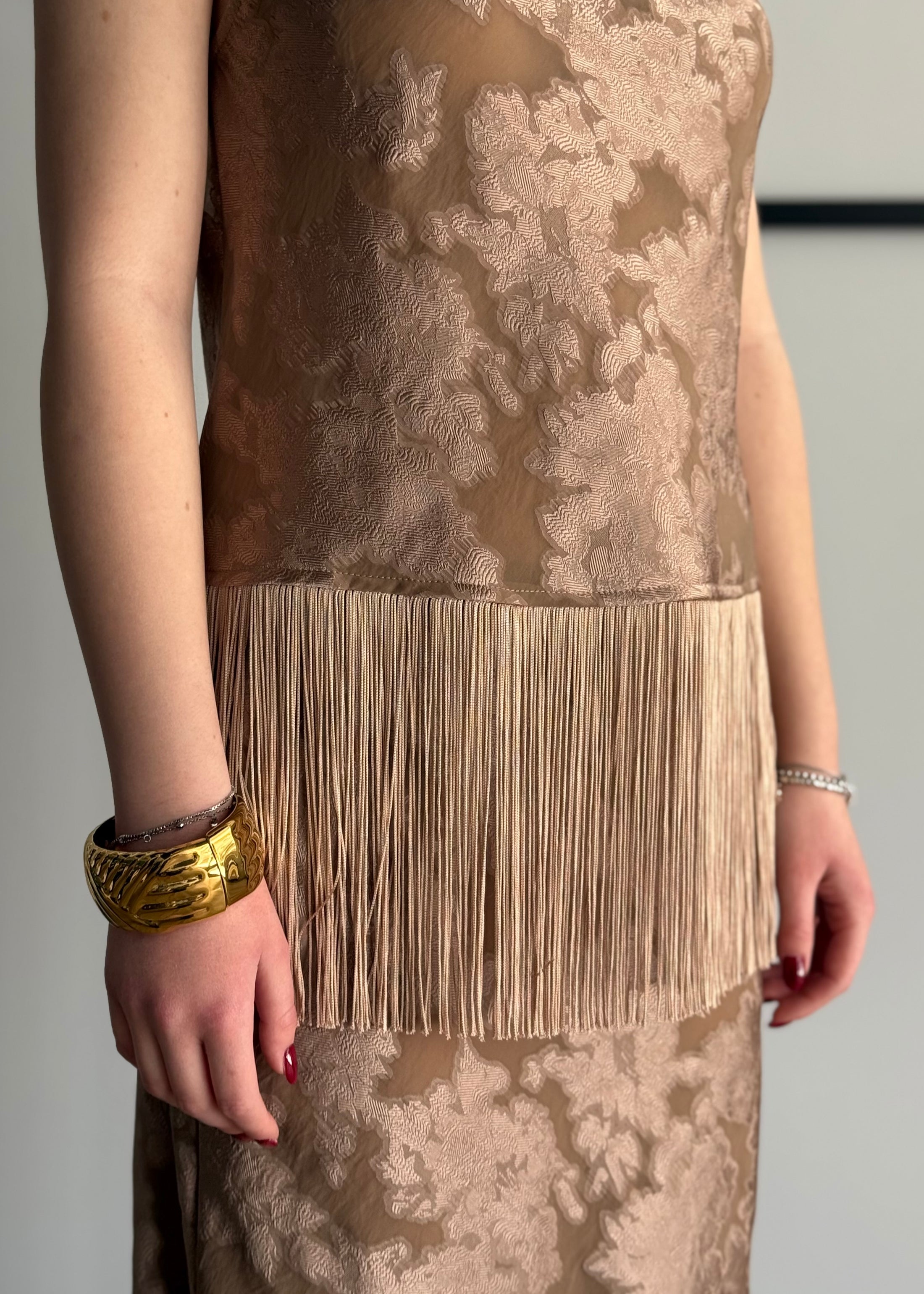 Top jacquard PHILIALOFT con frange