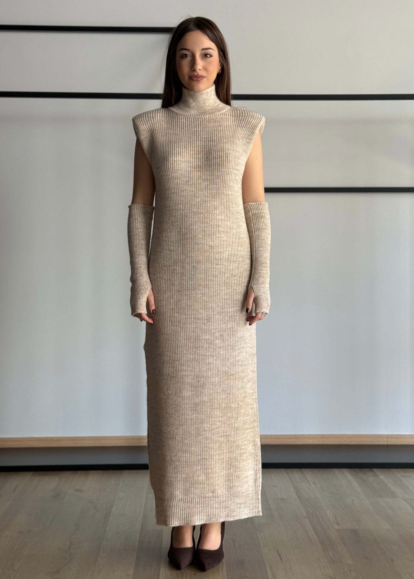 Abito KONTATTO in maglia con manicotti