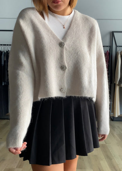 Cardigan con bottoni gioiello