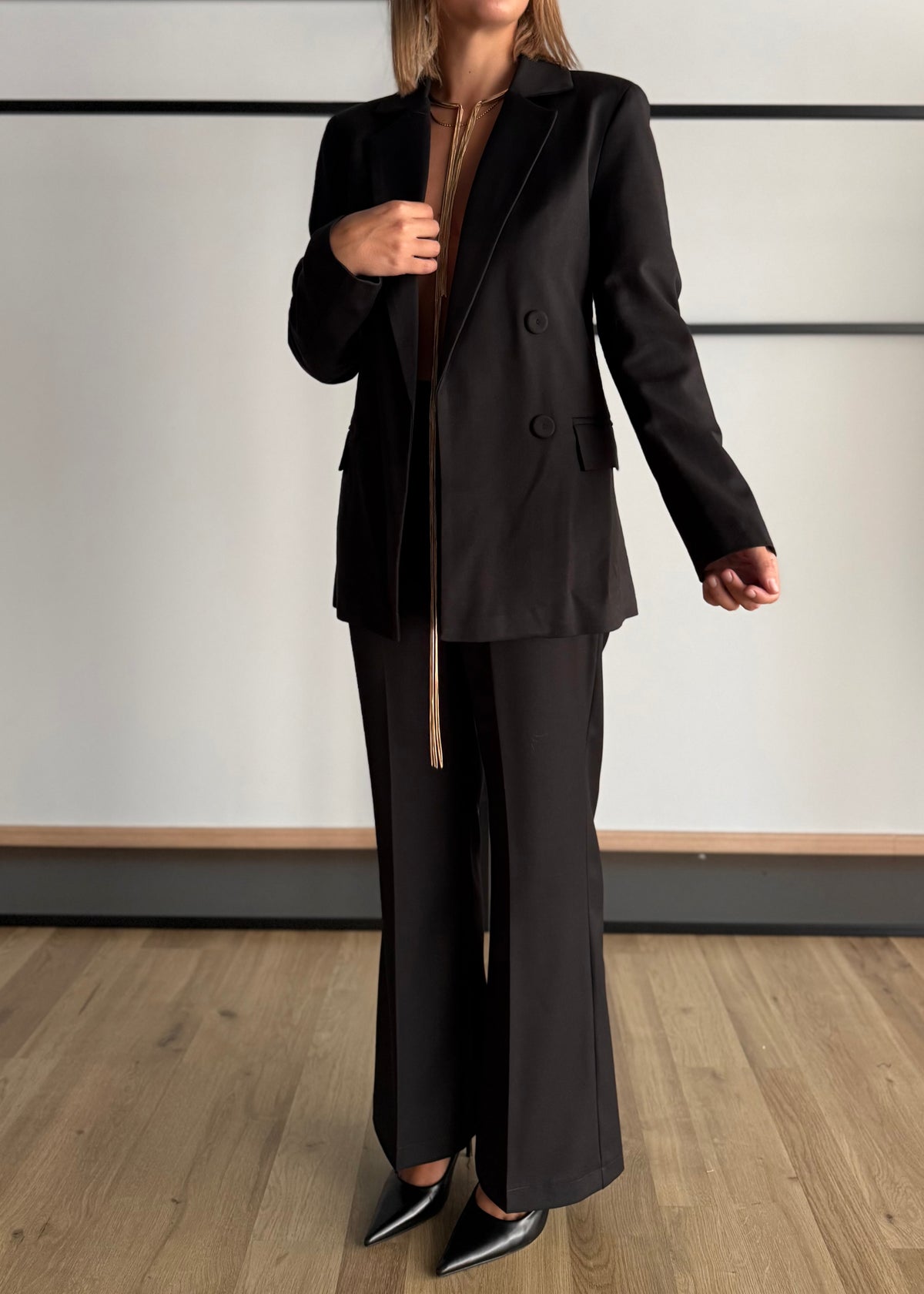 Pantalone flare sartoriale nero - ZAHJR