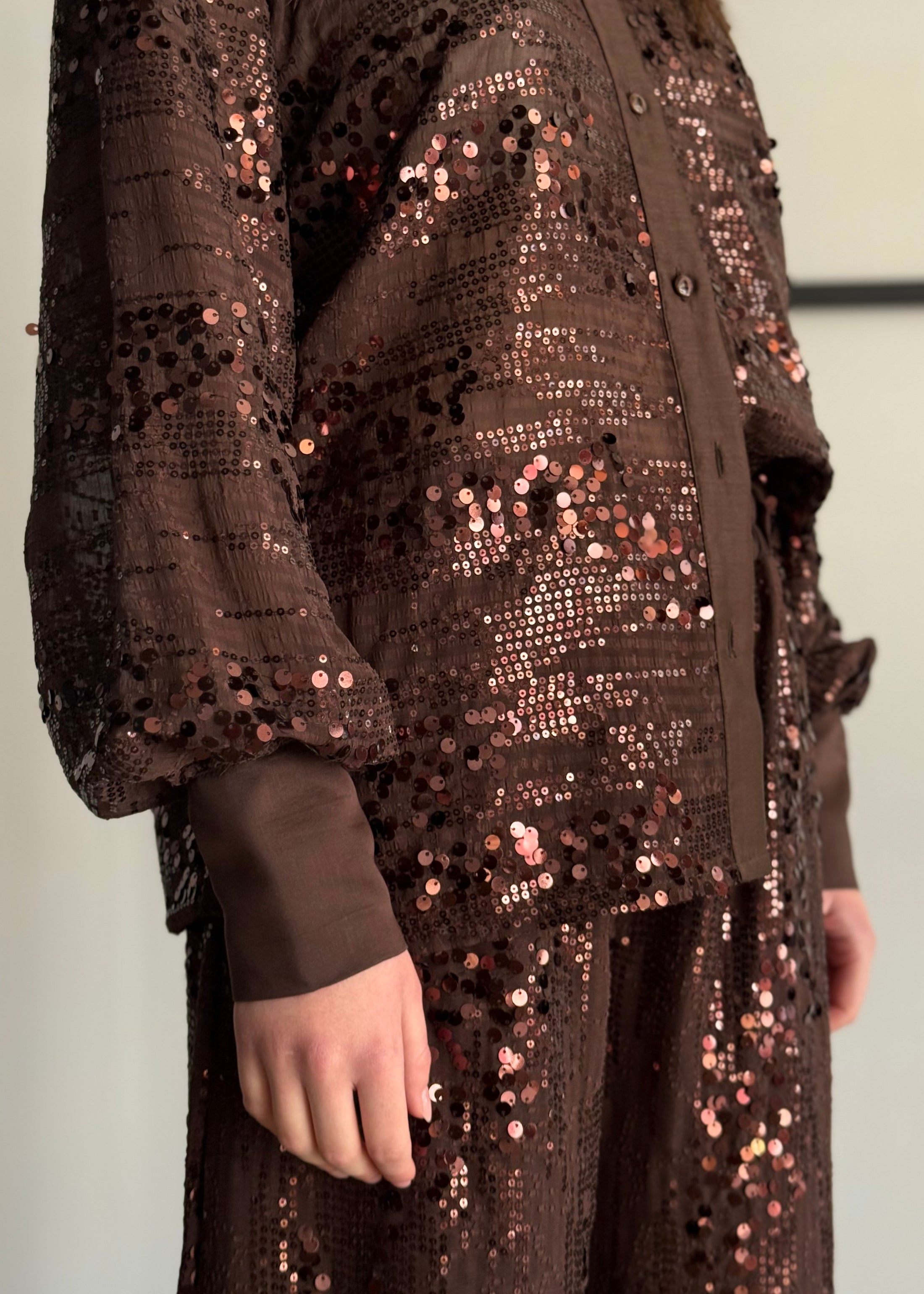 Camicia ZAHJR con paillettes moro