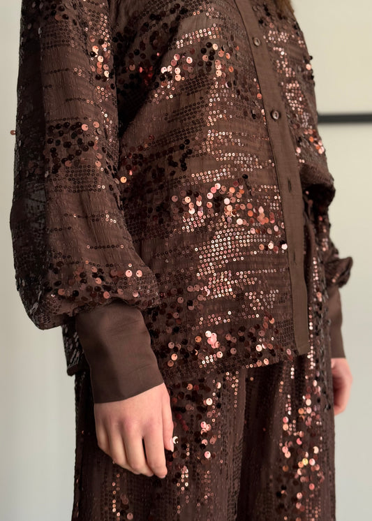 Camicia ZAHJR con paillettes moro