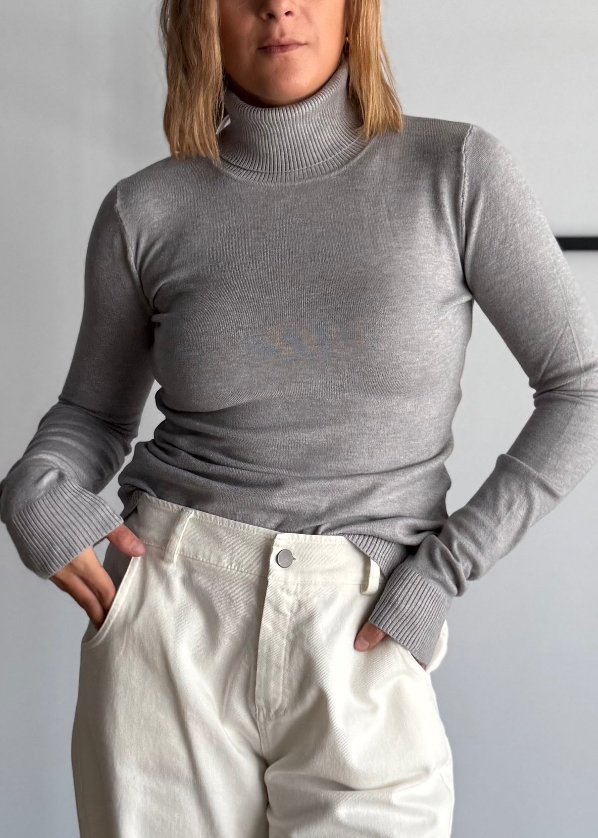 Dolcevita in maglia grigio - ZAHJR
