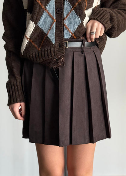 Gonna ZAHJR a pieghe in suede