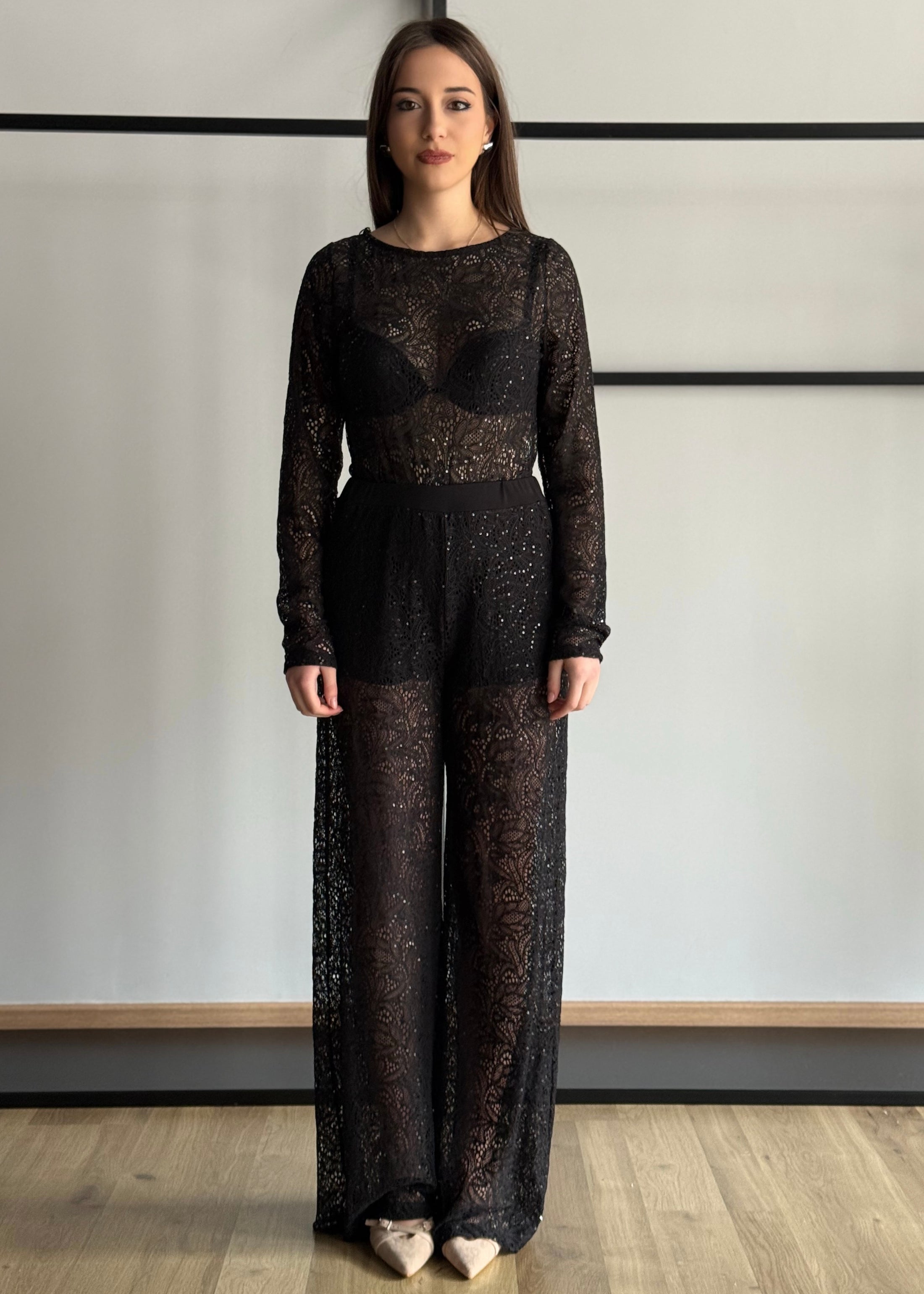 Body ZAHJR in pizzo nero