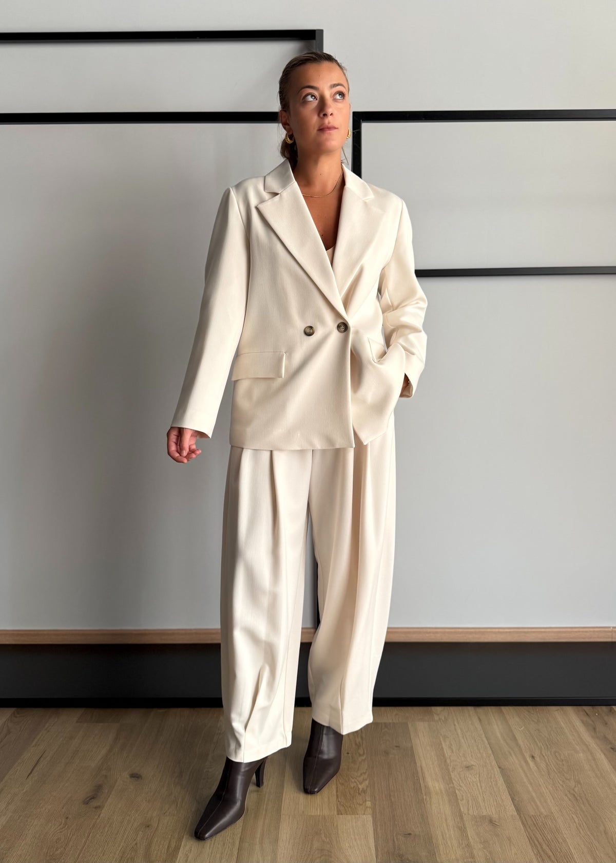 Pantalone panna balloon con pence - PHILIALOFT