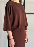 Carica l'immagine nel visualizzatore della galleria, Maglia KONTATTO manica 3/4 cioccolato

