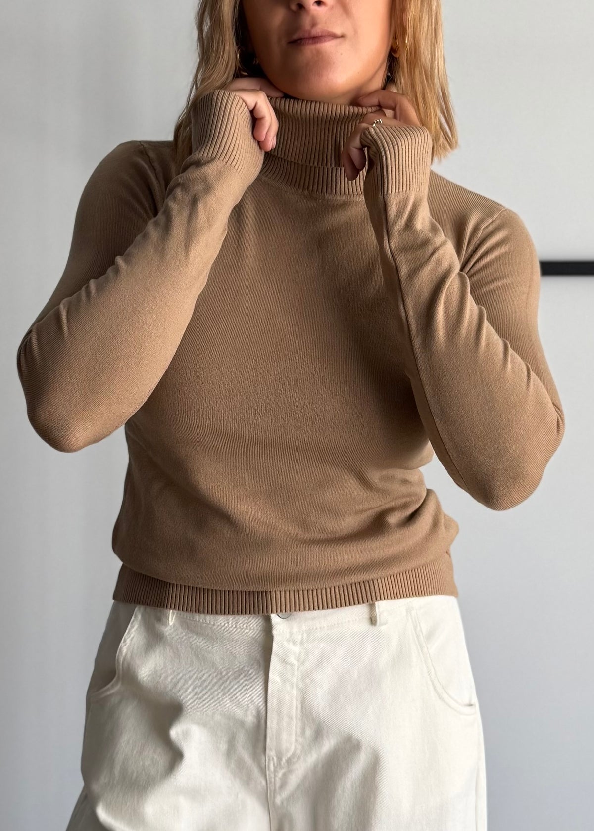 Dolcevita in maglia camel - ZAHJR