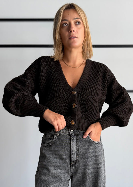 Cardigan chunky Moro con tasche - ZAHJR