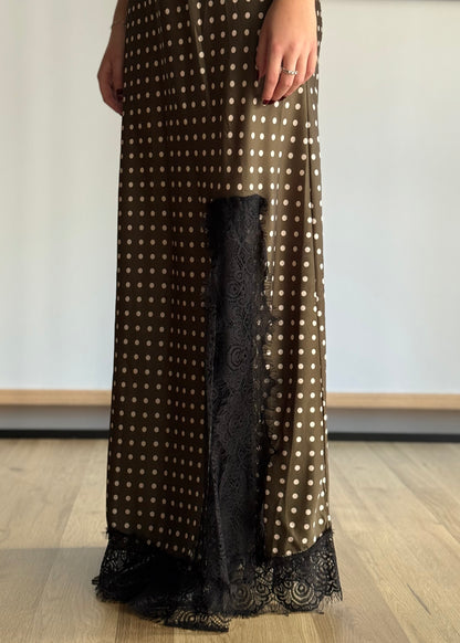 Abito sottoveste a pois con pizzo