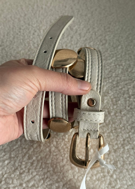 Cintura THEVICE crema con borchie oro