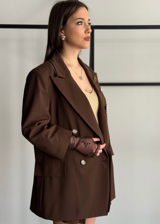 Blazer doppiopetto ZAHJR con maniche in pizzo